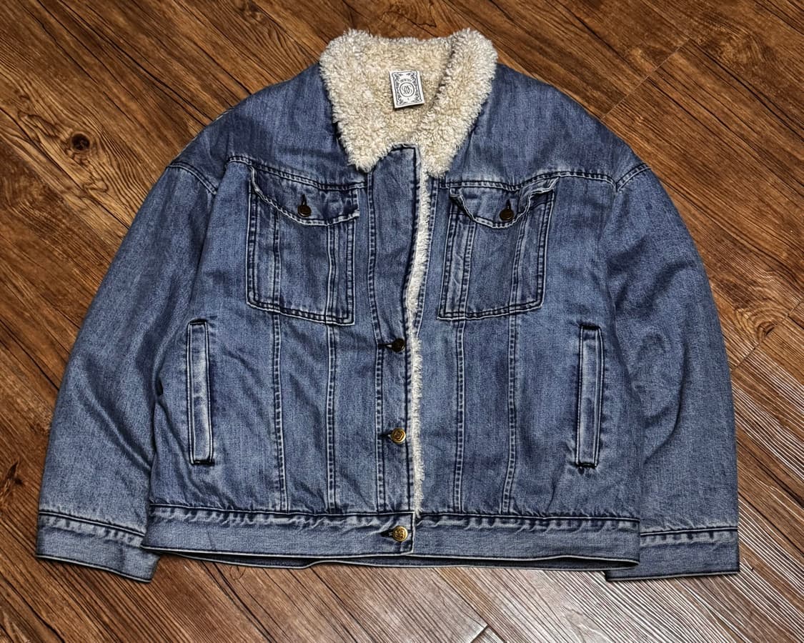 티뉴티스 양털 셰르파 드롭 숄더 오버핏 데님 자켓 상품이미지2