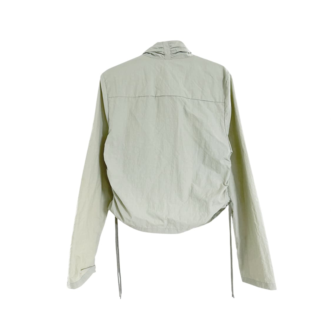 Nylon Cropped Shirring Track Jacket_Mint 상품이미지3