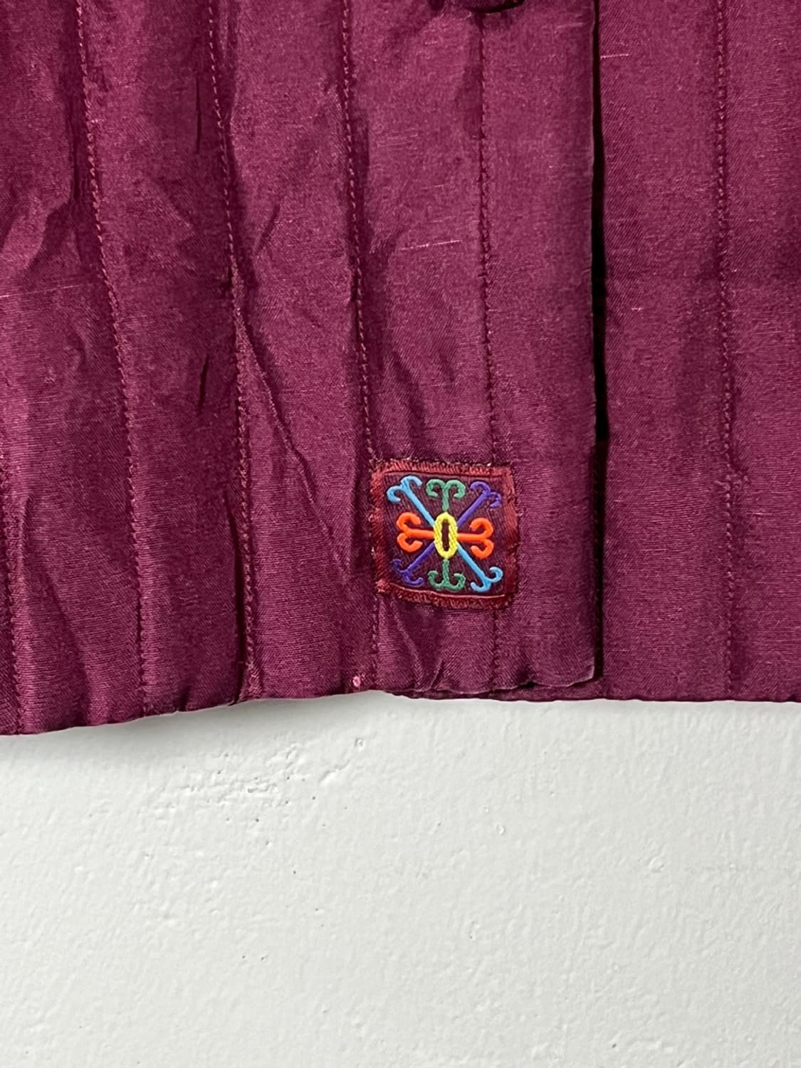 버튼 경량패딩 와인  상품이미지7