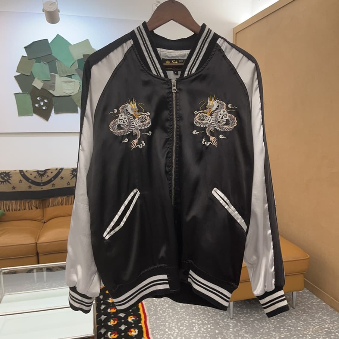 험버 올드스쿨 일본풍 스트릿 스카쟌 바시티자켓 F C08176 상품이미지3