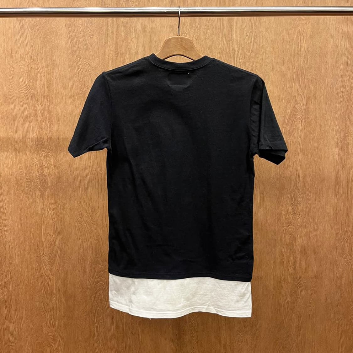 넘버나인 반팔 티셔츠 레이어드 체스트 싱글 포켓 무지 디테일 블랙 상품이미지3