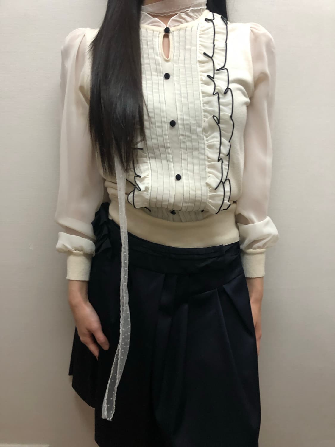 빈티지 화이트 프릴 블라우스 상품이미지4