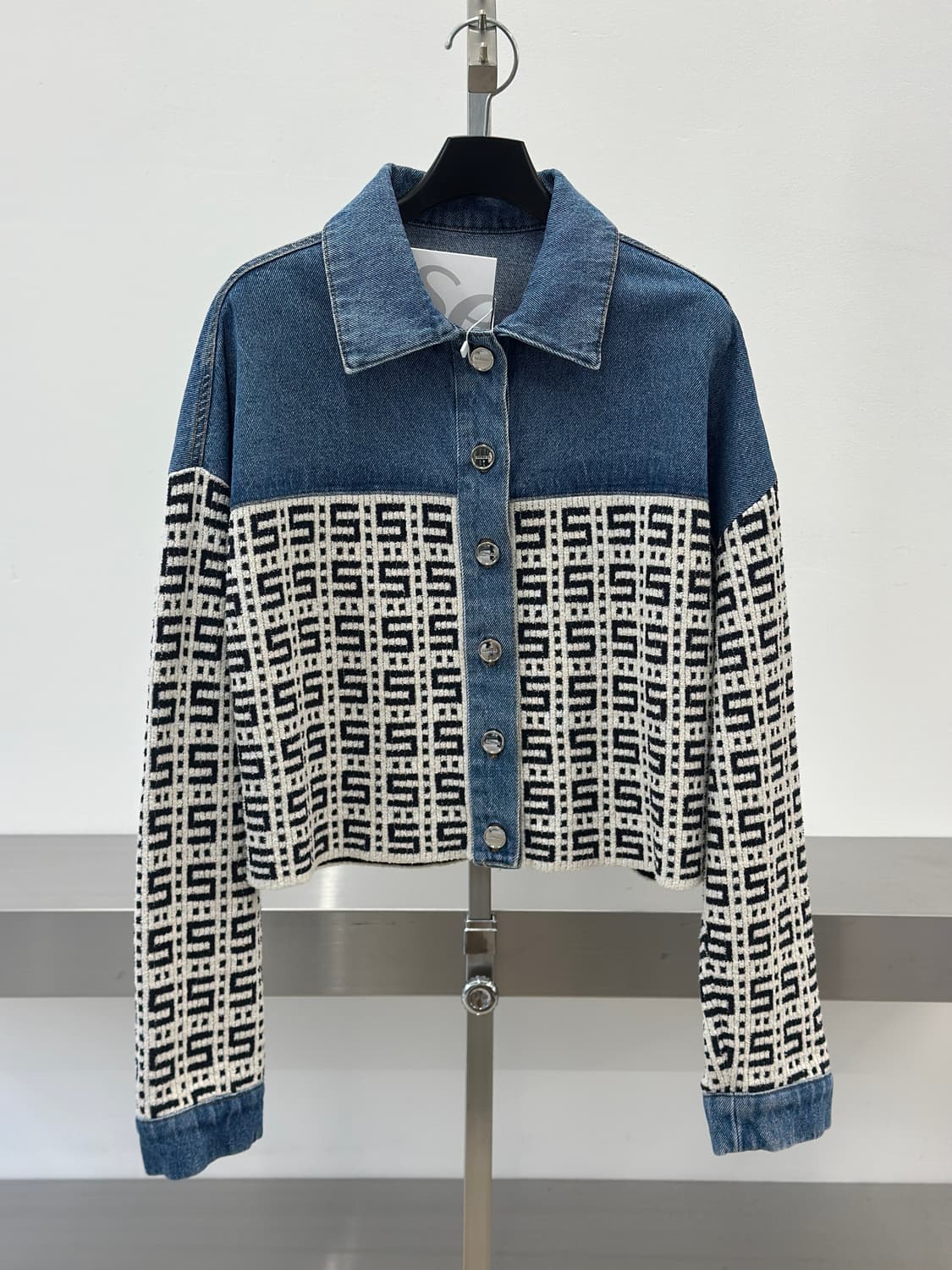 산드로 자카드 크롭 데님 자켓  상품이미지4