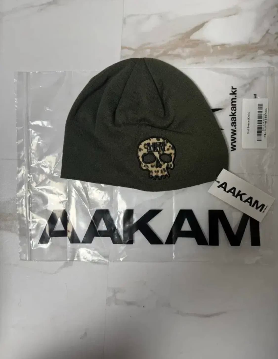 아캄 레오파드 스칼 비니 카키 상품이미지1