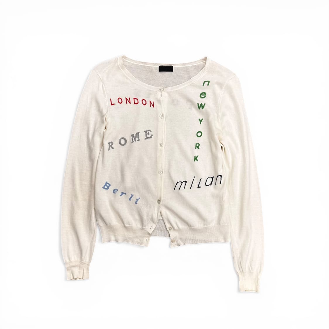 Multicolor Lettering Ivory Cardigan 상품이미지2