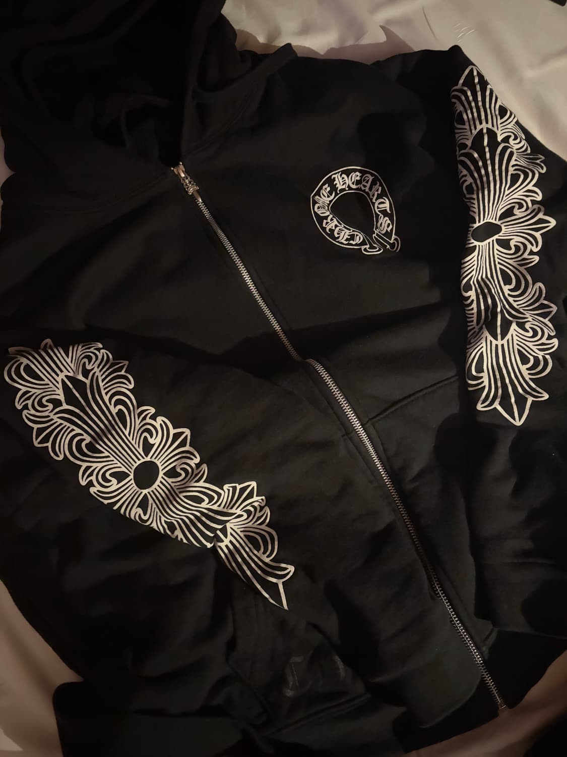 크롬하츠 플로랄 플리스 호스슈 후드집업 L 급처 상품이미지1