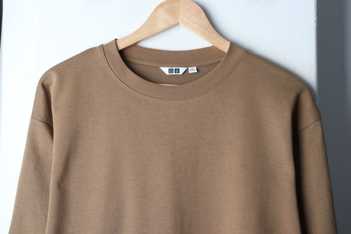 (L-XL) 유니클로 반팔 티셔츠 U라인 무지 브라운-H31389 상품이미지3