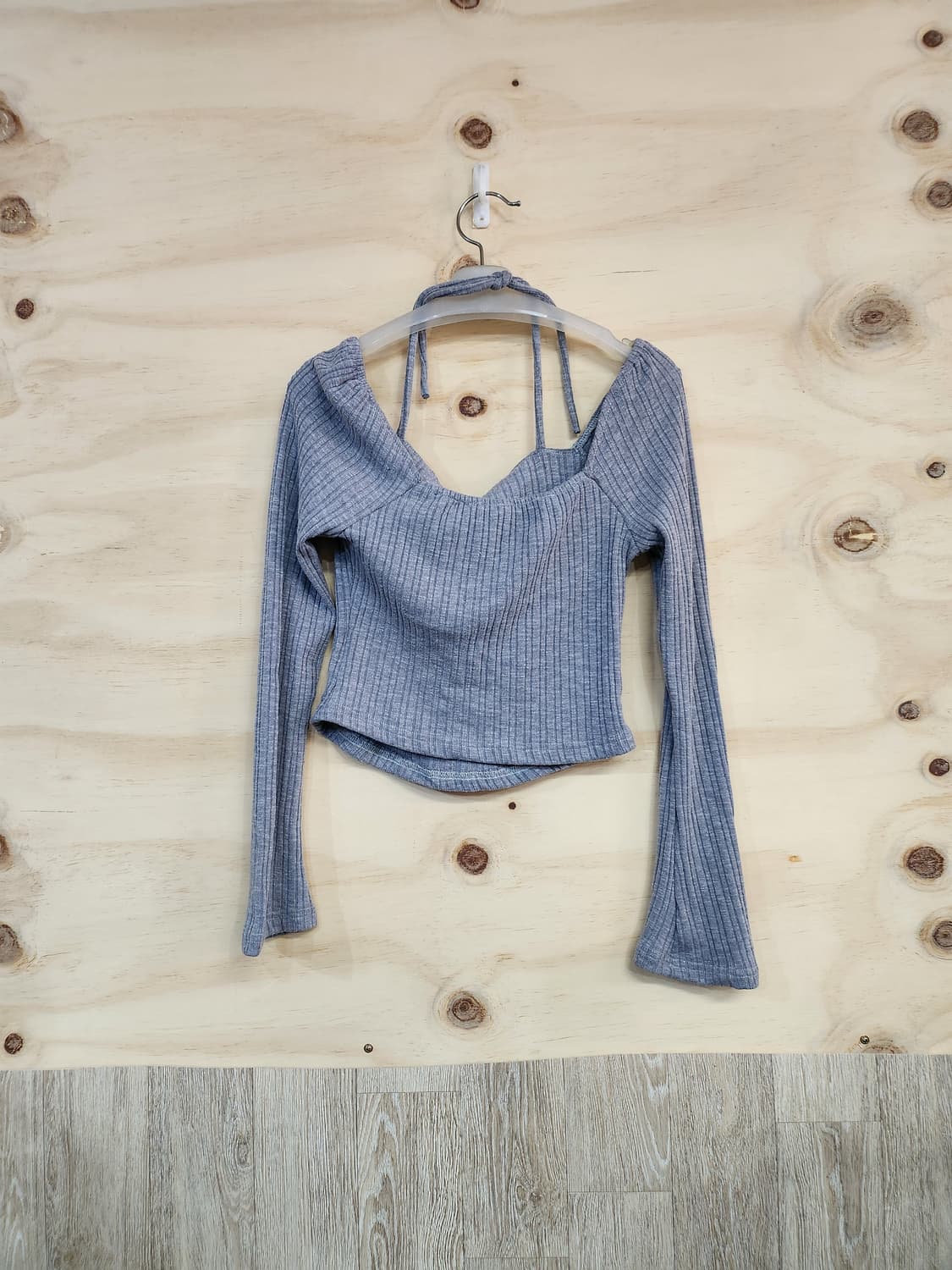 231) 긴팔 니트 크롭티 상품이미지2