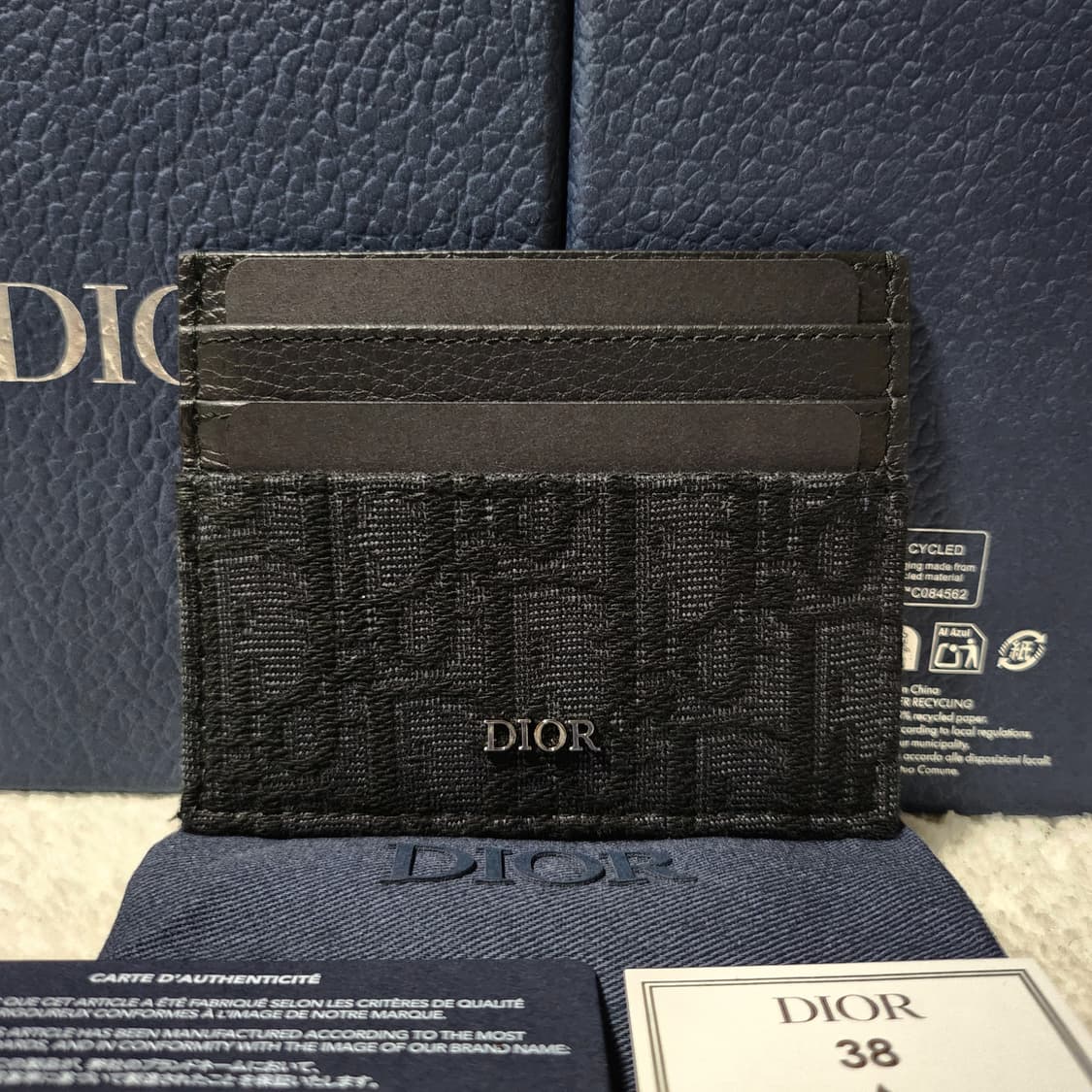 [신형/풀구성]디올 오블리크 카드홀더 카드지갑 블랙 상품이미지1