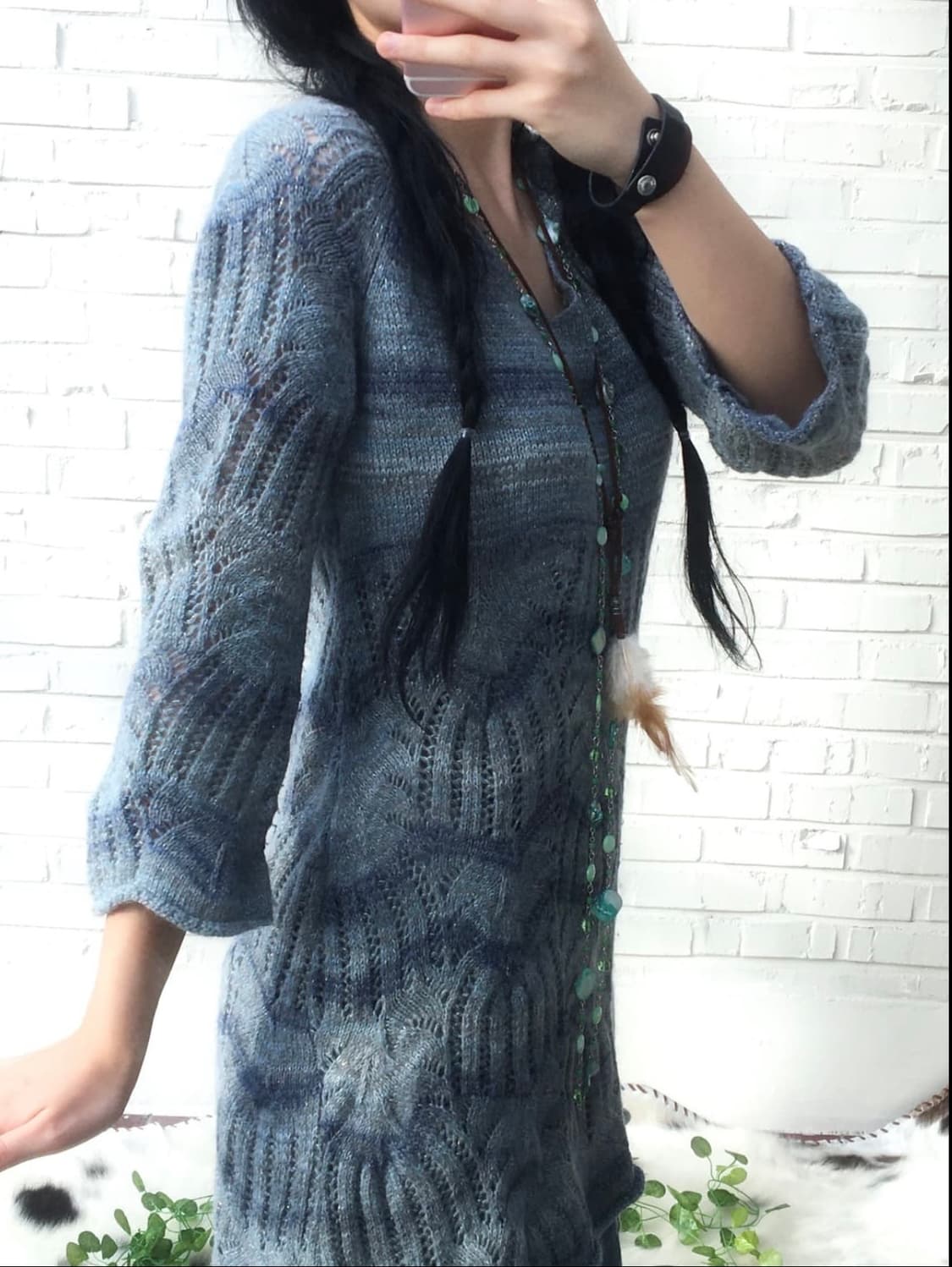 빈티지 그라데이션 니트 원피스 상품이미지3