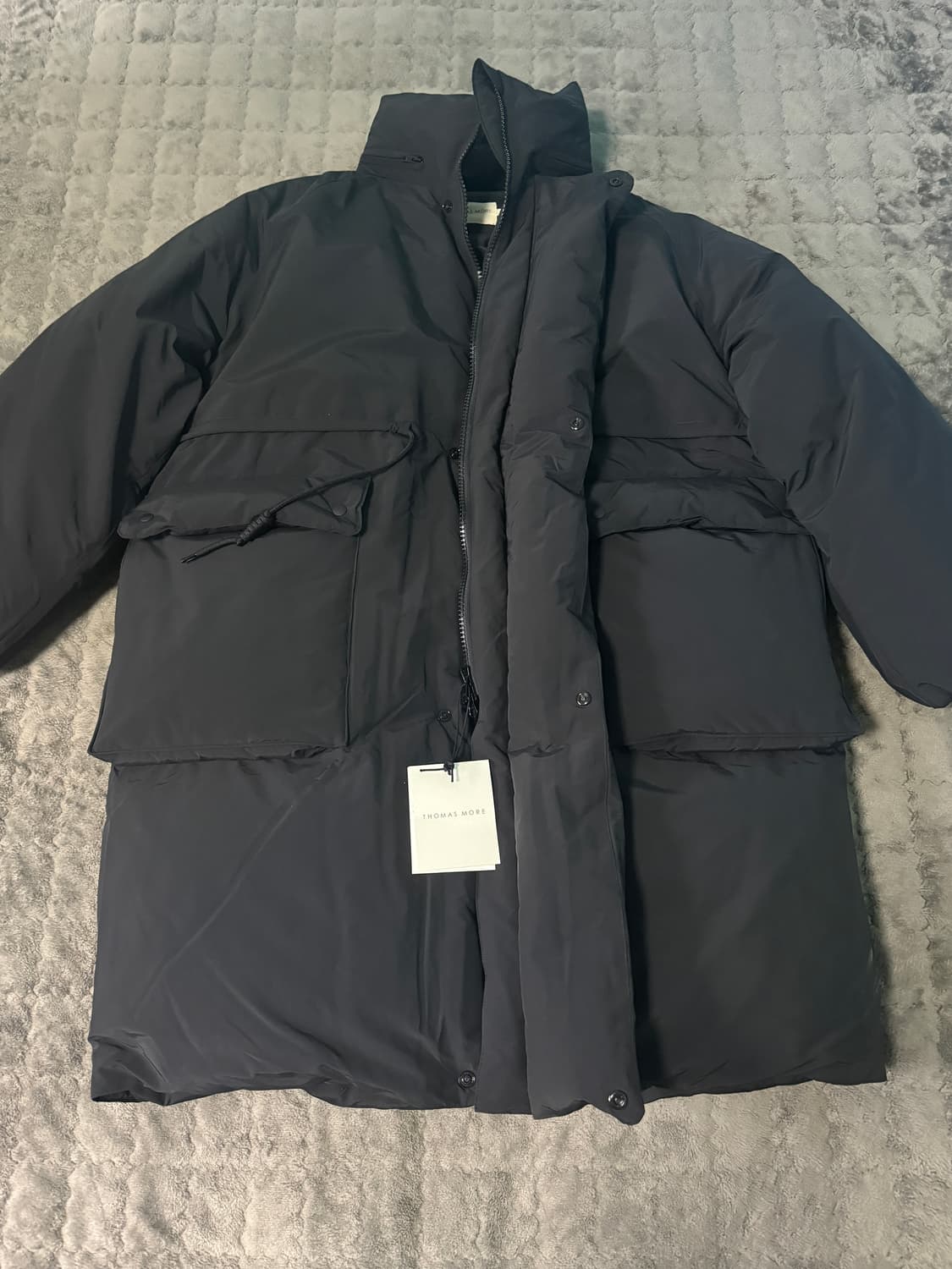 (S,새상품) 토마스모어 몬스터 스트링 파카 블랙 상품이미지4