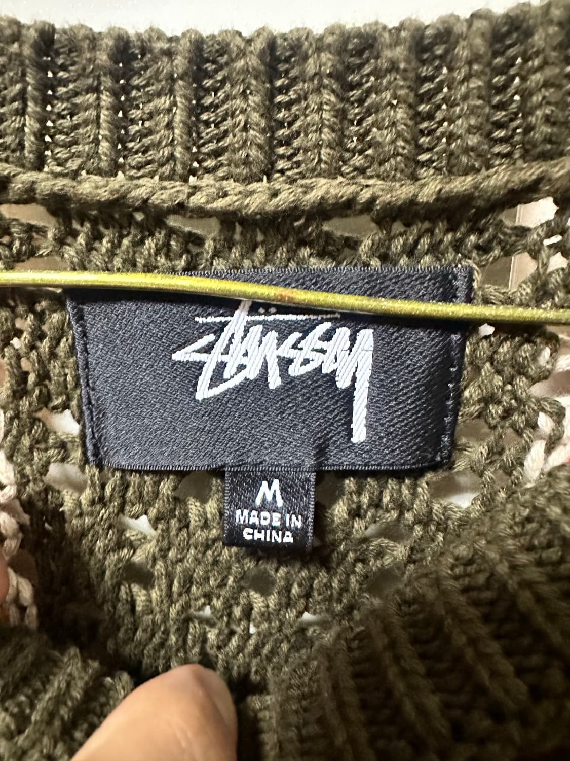 스투시 파타 스트라이프 니트 올리브 m 상품이미지4