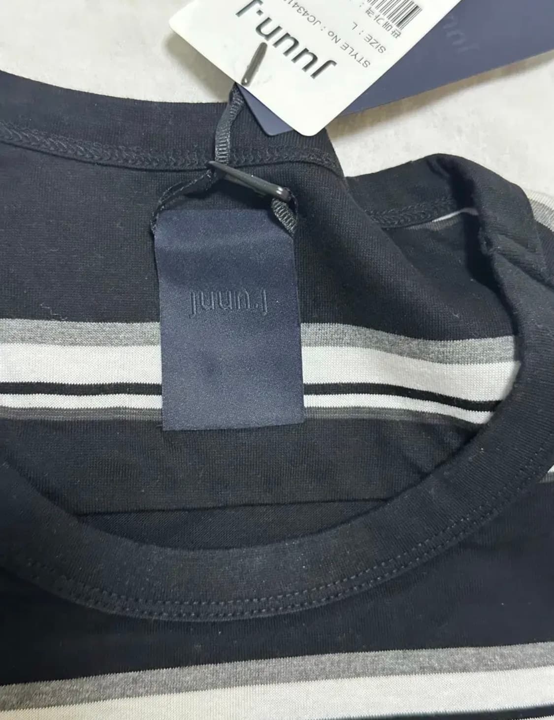 (L) 준지 24SS 블랙 스트라이프 롱 슬리브 티셔츠 상품이미지4