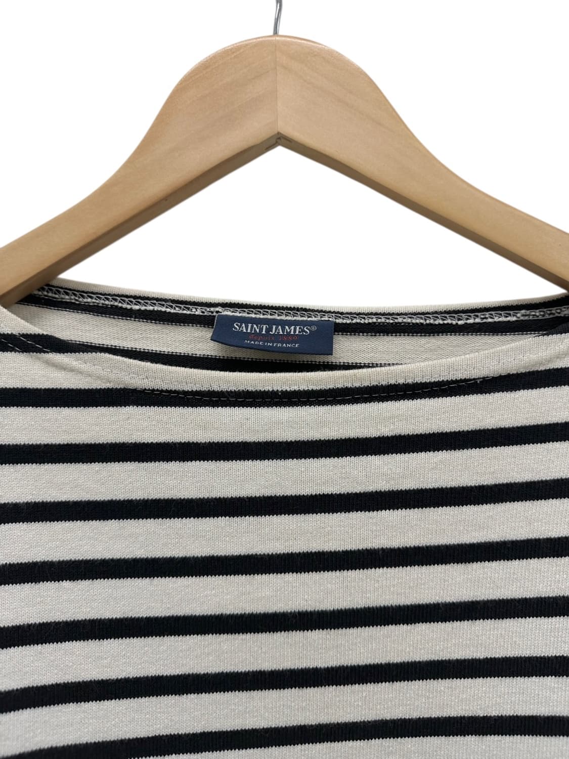 세인트제임스 줄무늬 롱슬리브 긴팔티 아이보리&블랙 (S) 상품이미지3