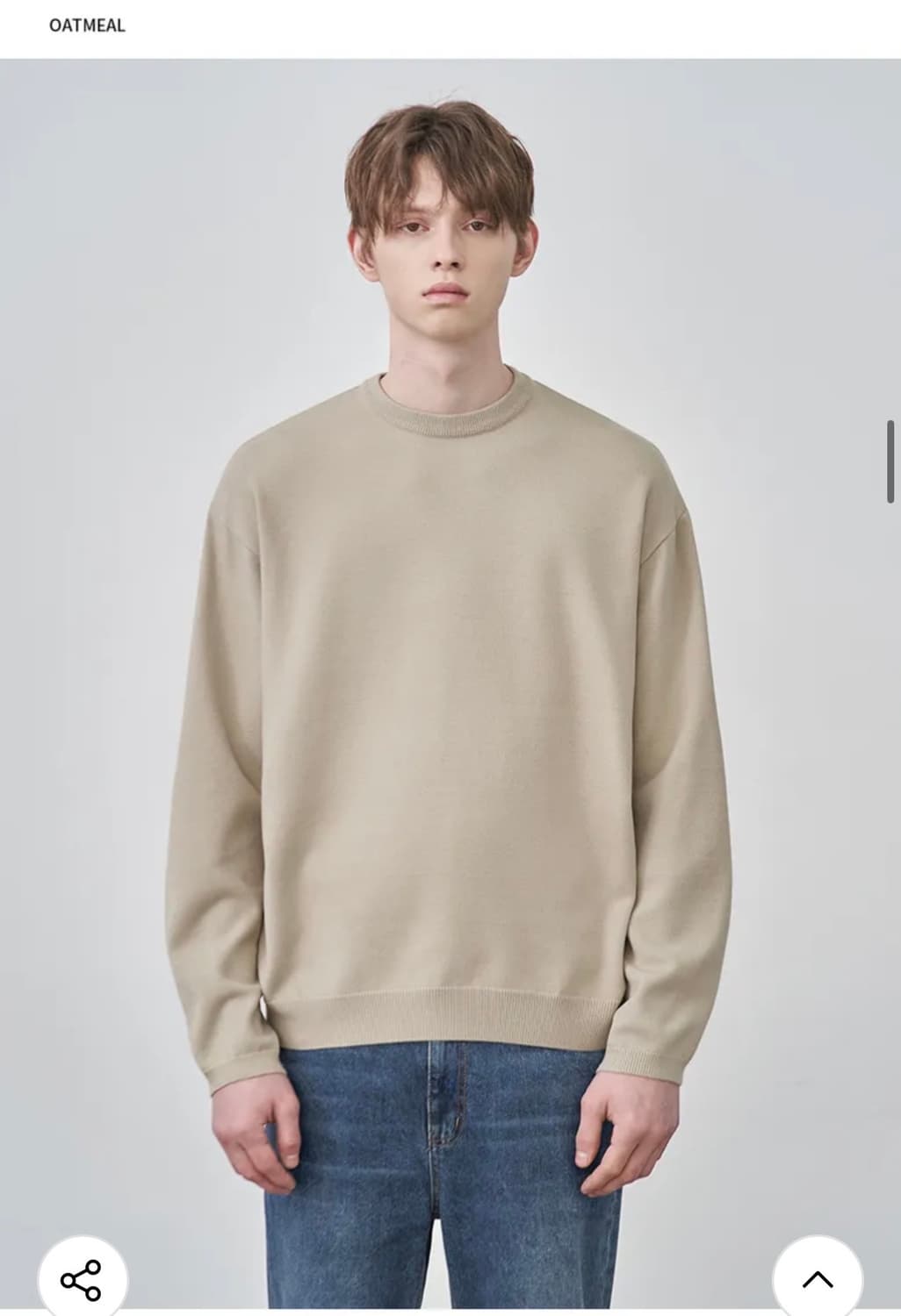 (M) 드로우핏 울 소프트 PBT 라운드 니트 OATMEAL 판매 상품이미지4