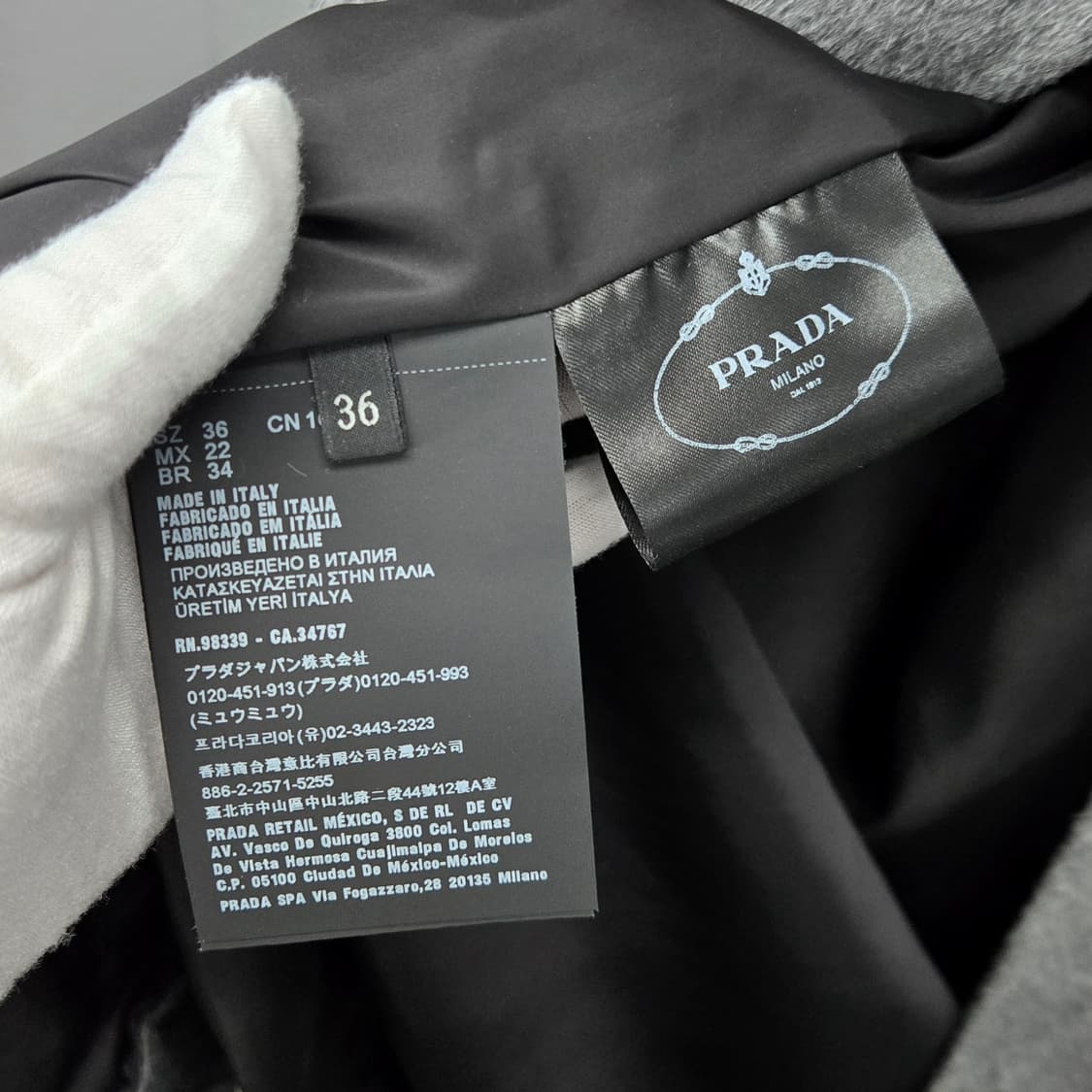 프라다 삼각로고 캐시고라 코트 자켓 오버핏36 상품이미지5