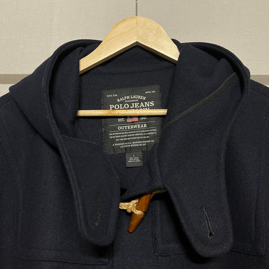폴로 랄프로렌 더플코트 블랙 L 상품이미지3