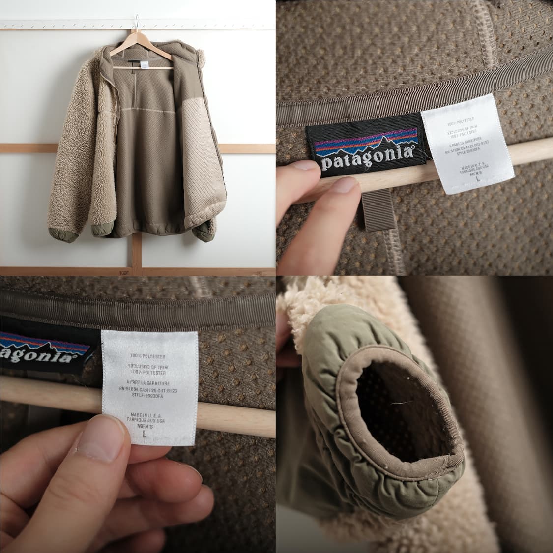파타고니아 L사이즈 리듬 후디 플리스 자켓 아이보리 상품이미지10