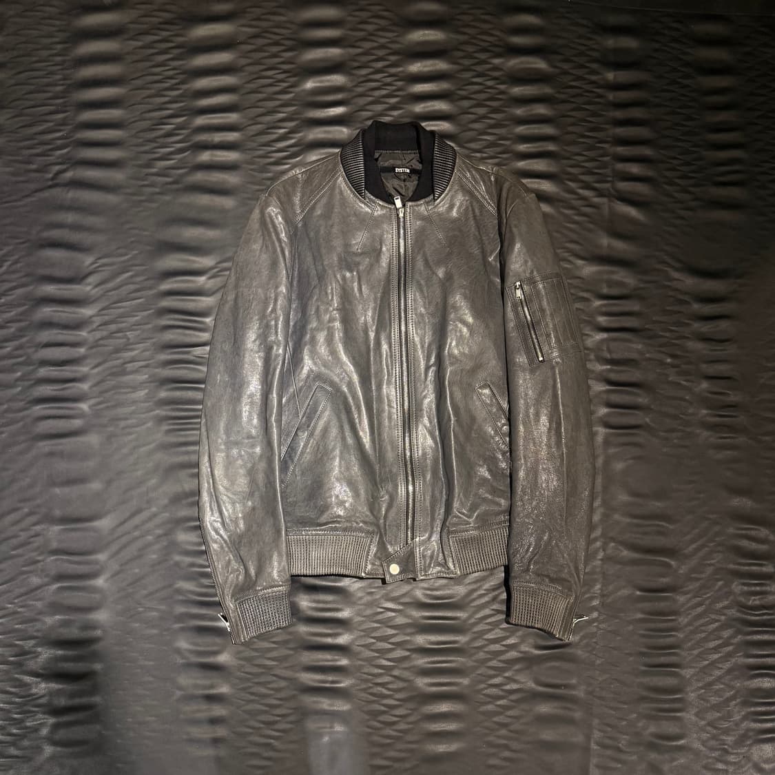 시스템 레더 봄버자켓 상품이미지1