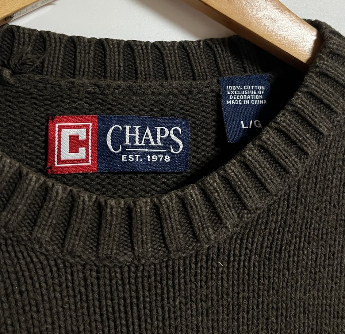 참스 CHAPS 참스 브라운 꽈배기 니트 스웨터 L 상품이미지5