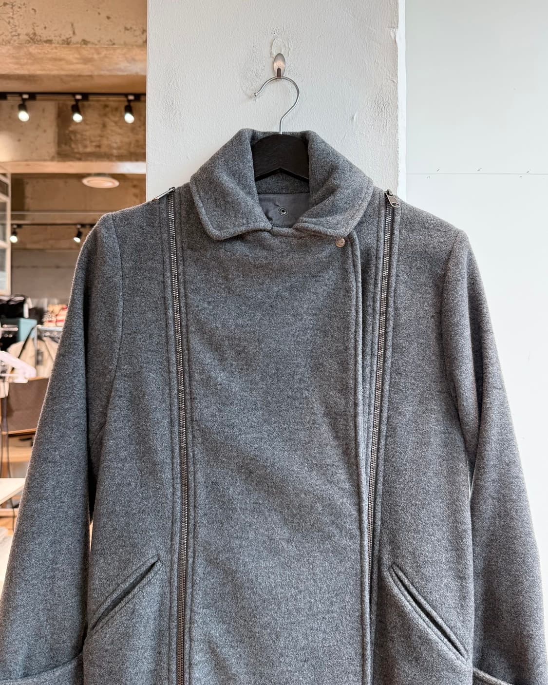 mm6 그레이 울 라이더 더블 지퍼 자켓 상품이미지3