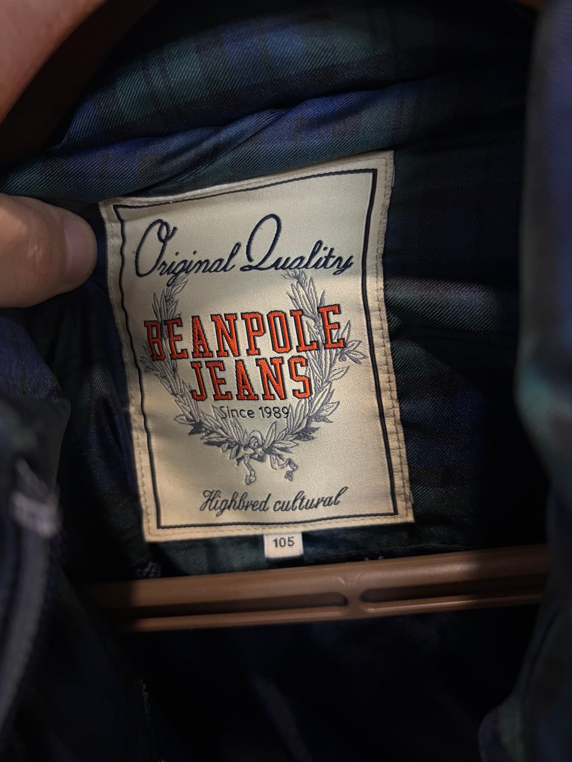 빈폴 진스 타탄체크 블랙와치 덕다운 후드 패딩 상품이미지6