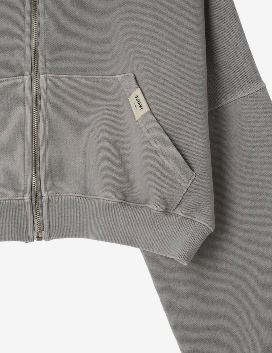 G CLASSIC WASHED CROP ZIP UP (GRAY) 상품이미지5