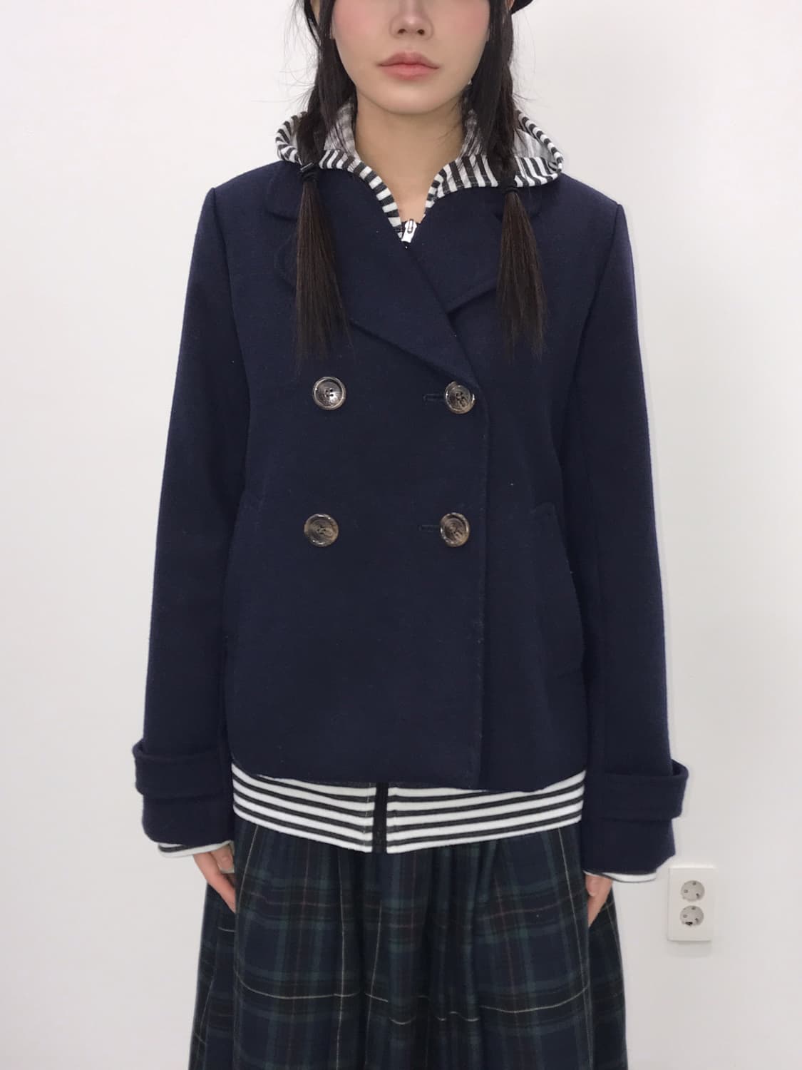 Jpn Classic Navy Short Pea Coat 상품이미지2