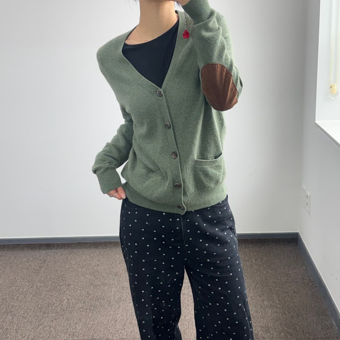 Polo 폴로 투포켓 앵클패치 그린 니트 가디건 상품이미지2