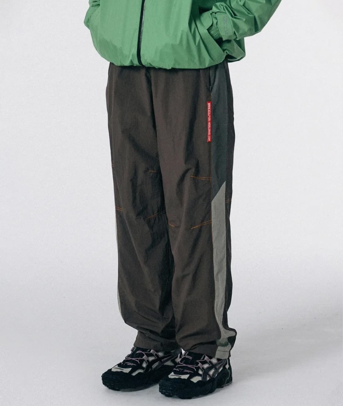 스컬프터 Three Block Pants Brown 조거팬츠 우븐 M 상품이미지1