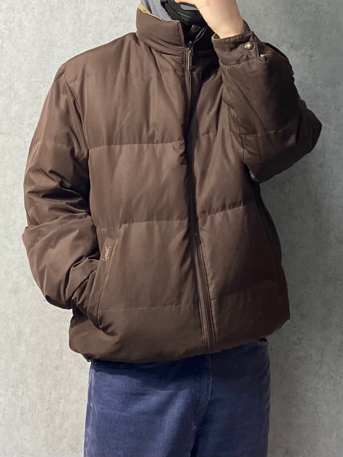 [100] 90s YSL 입생로랑 브라운 리버서블 구스다운 패딩 상품이미지10