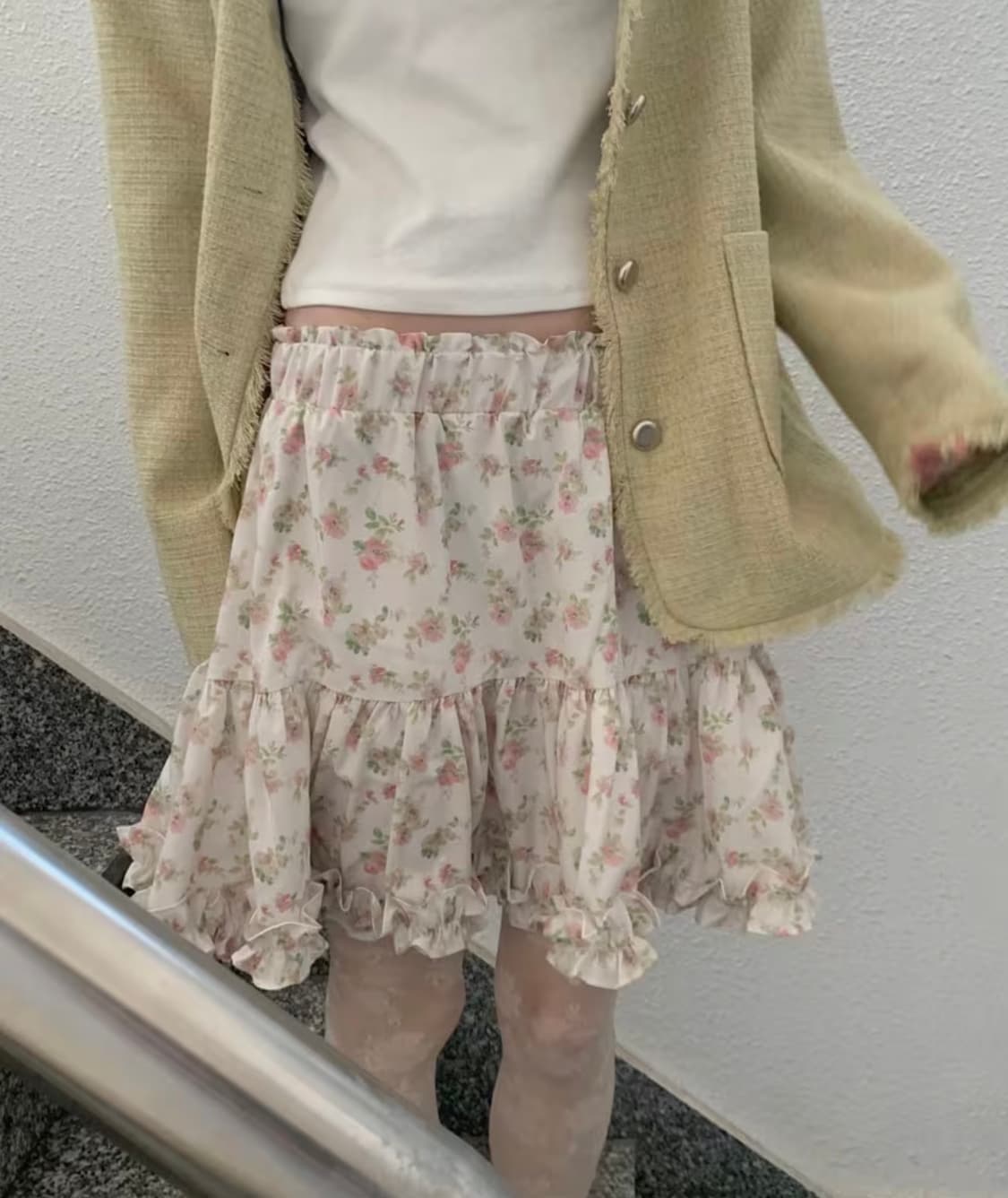플로럴 미디 스커트 상품이미지2
