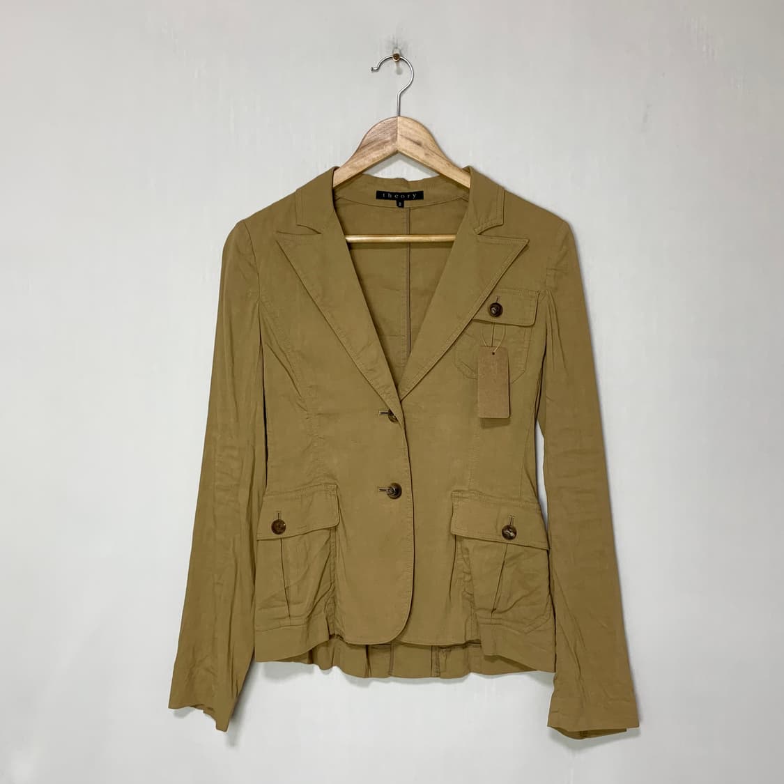 띠어리 슬림 포켓 트렌치 블레이저 린넨 여성 자켓 상품이미지1