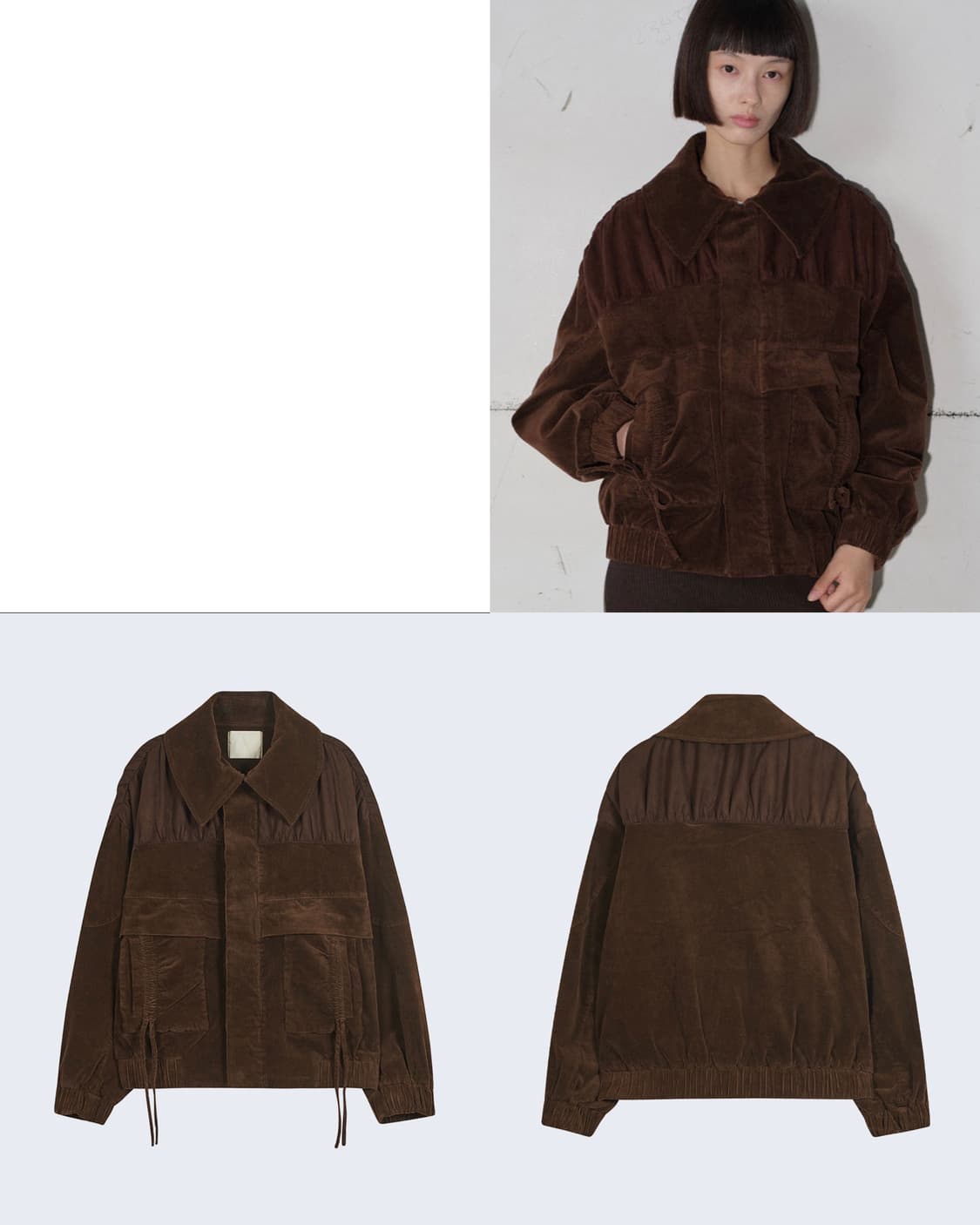 타입서비스 믹스드 셔링 점퍼 자켓 브라운 상품이미지4