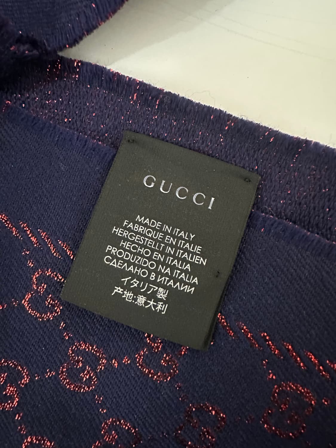 구찌 메탈릭 GG 울 머플러 상품이미지5