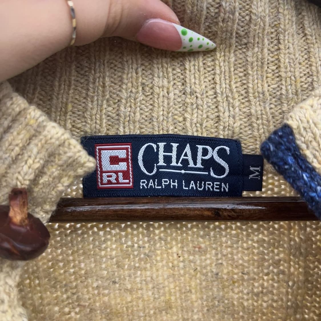 챕스 랄프로렌 빈티지 하이넥 버튼 울 니트 M C09265 상품이미지5