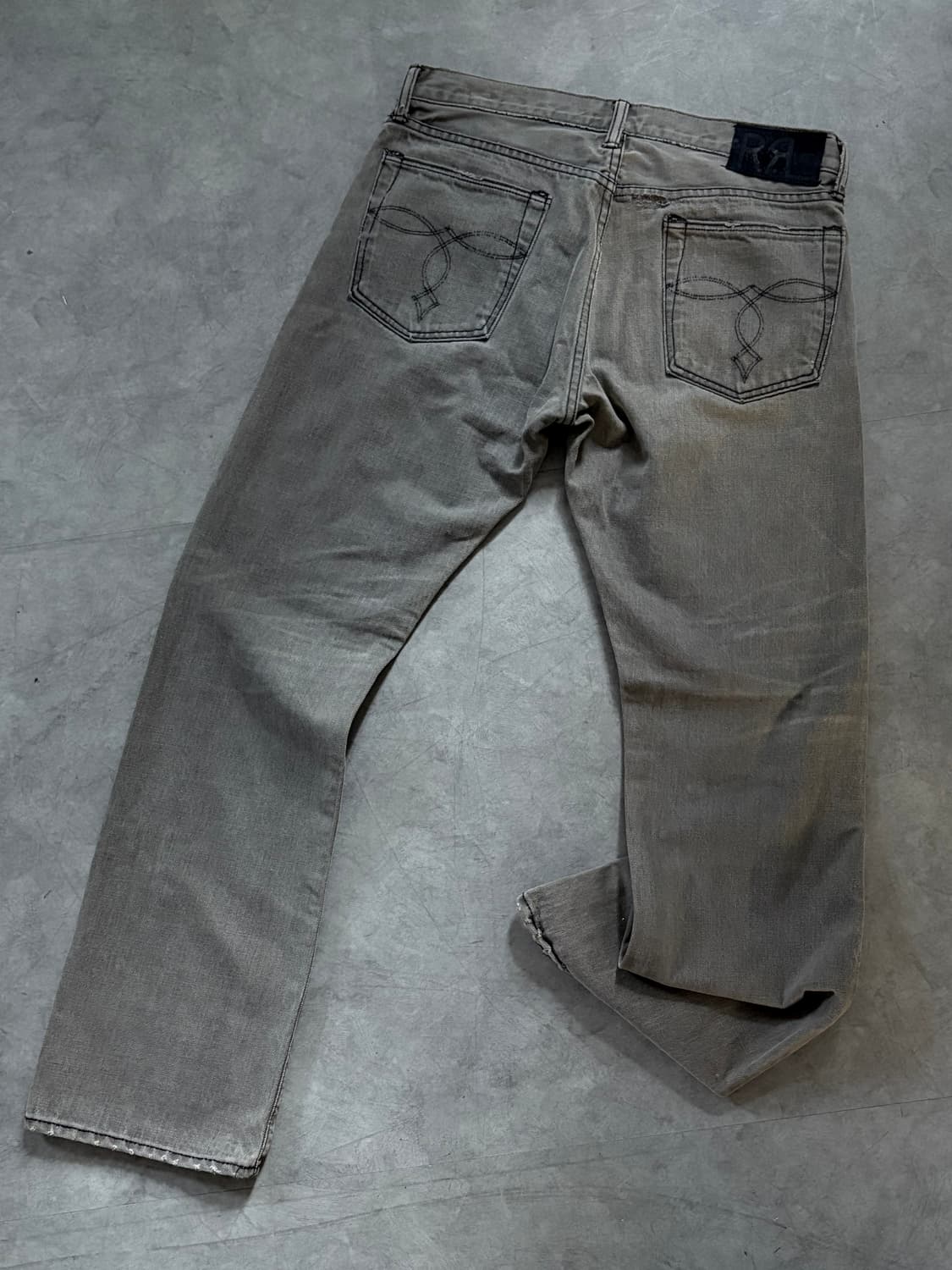 RRL 더블알엘 워싱 데님 그레이 팬츠 상품이미지2