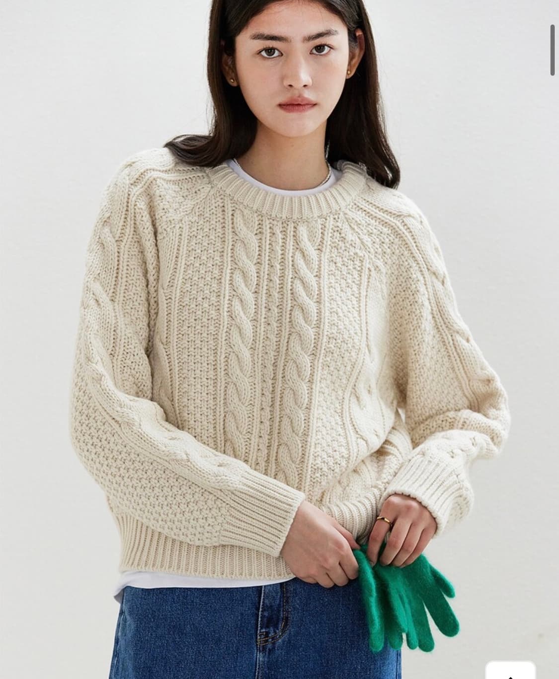 언에디트 소피아 케이블 니트 아이보리 상품이미지1