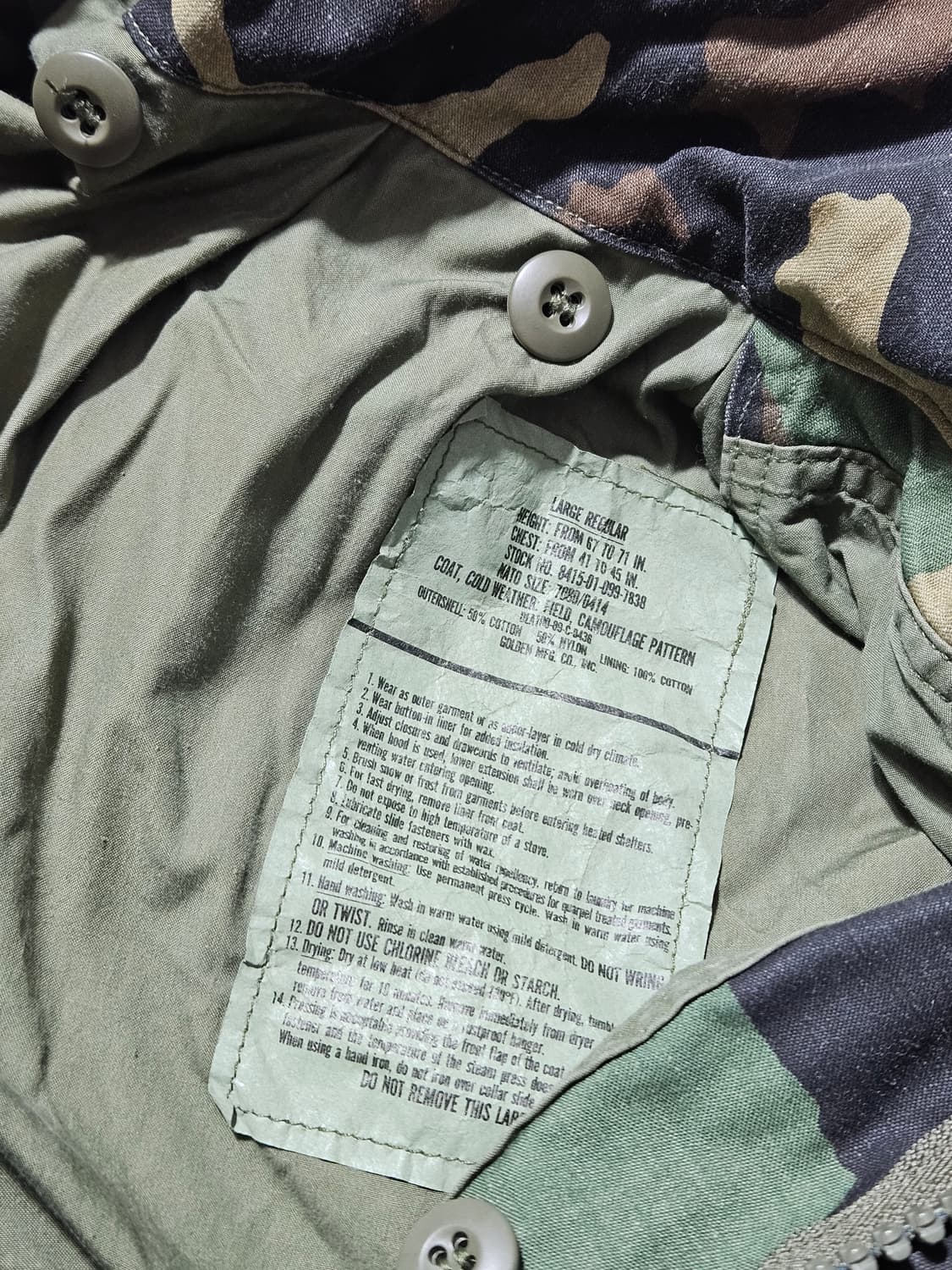 1980's 오리지널 우드랜드 M-65 필드자켓 L-R 상품이미지6