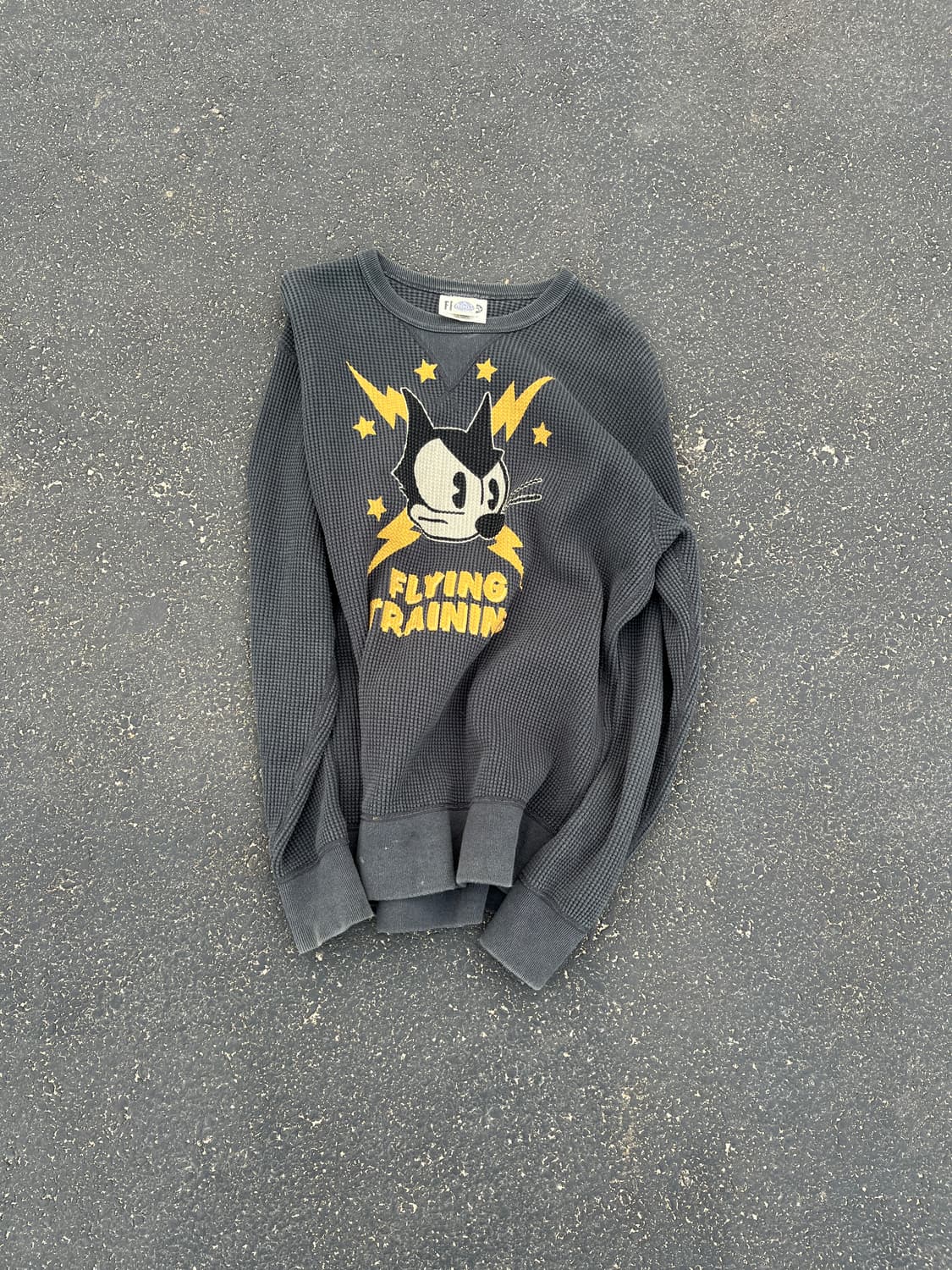 토이즈 맥코이 펠릭스 더 캣 ‘플라잉 트레이닝’ 빅 와플 크루넥 셔츠  상품이미지1