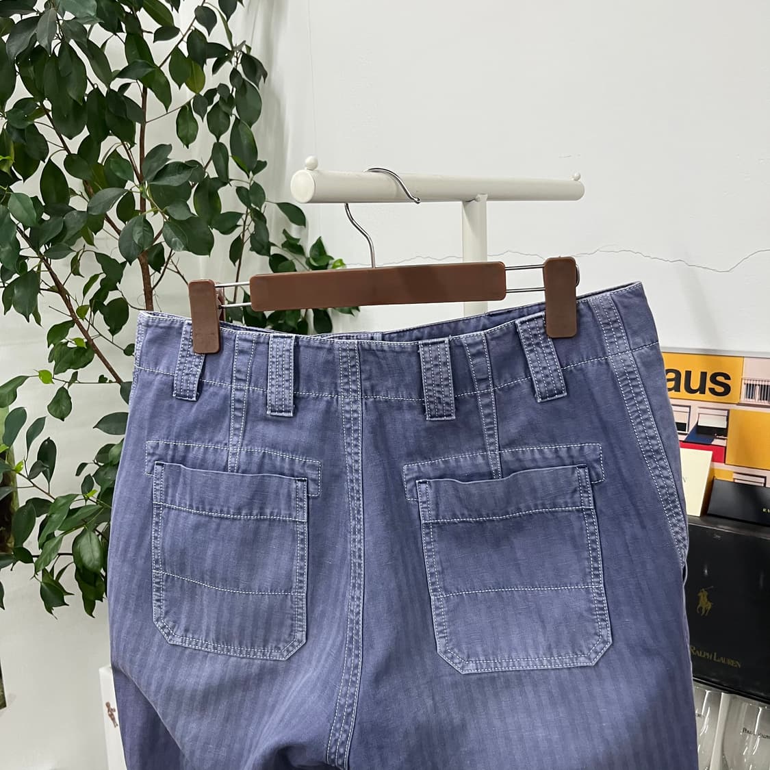 버버리 코튼/린넨 헤링본 팬츠 48 상품이미지6