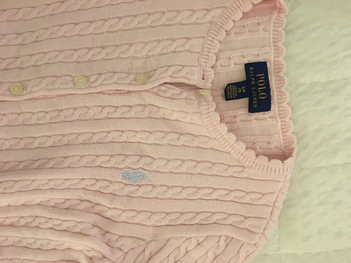 🍓폴로 랄프로렌 꽈배기 니트가디건 (흰색,딸기우유색)🍼 상품이미지6