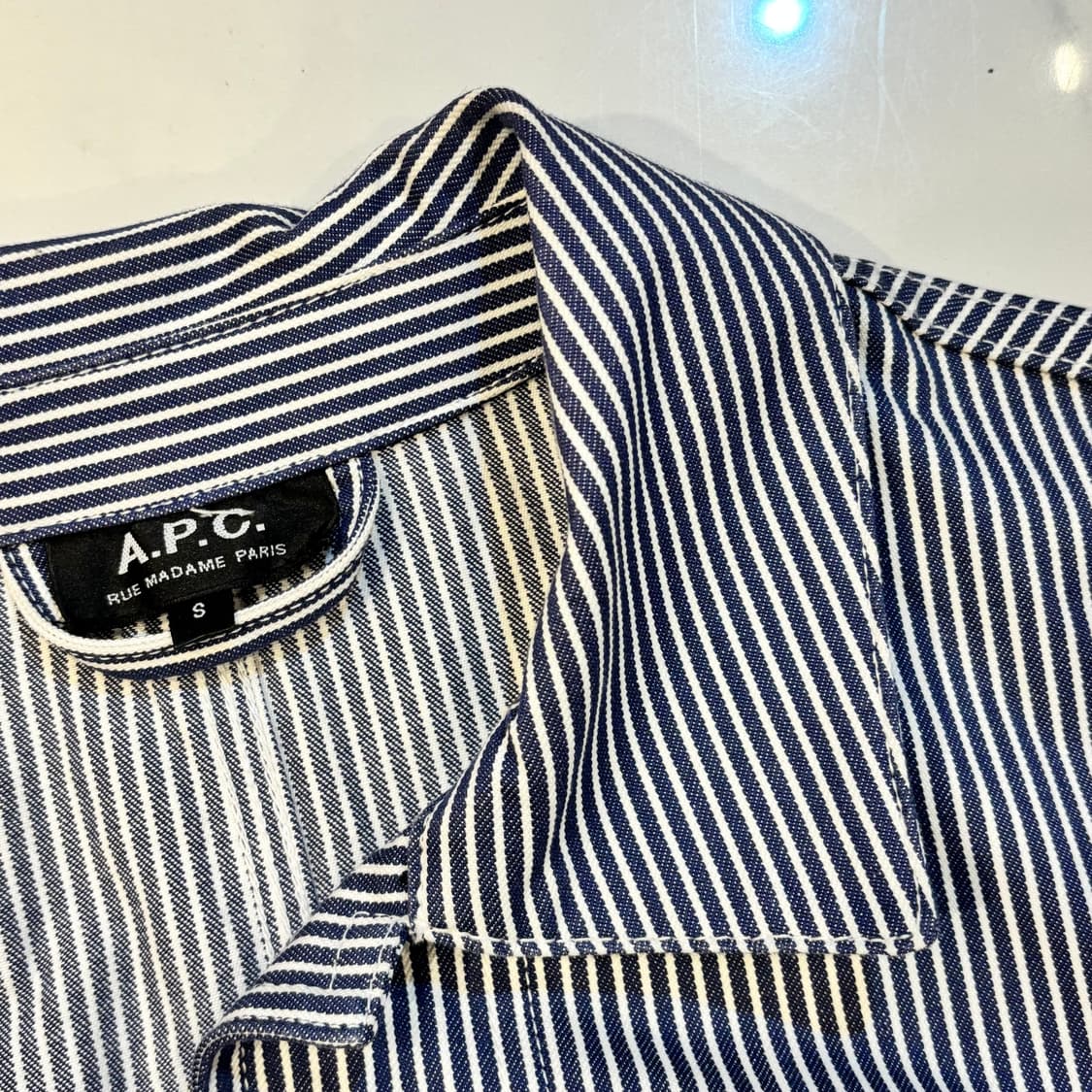 아페쎄 스트라이프 트러커 자켓 S 상품이미지5