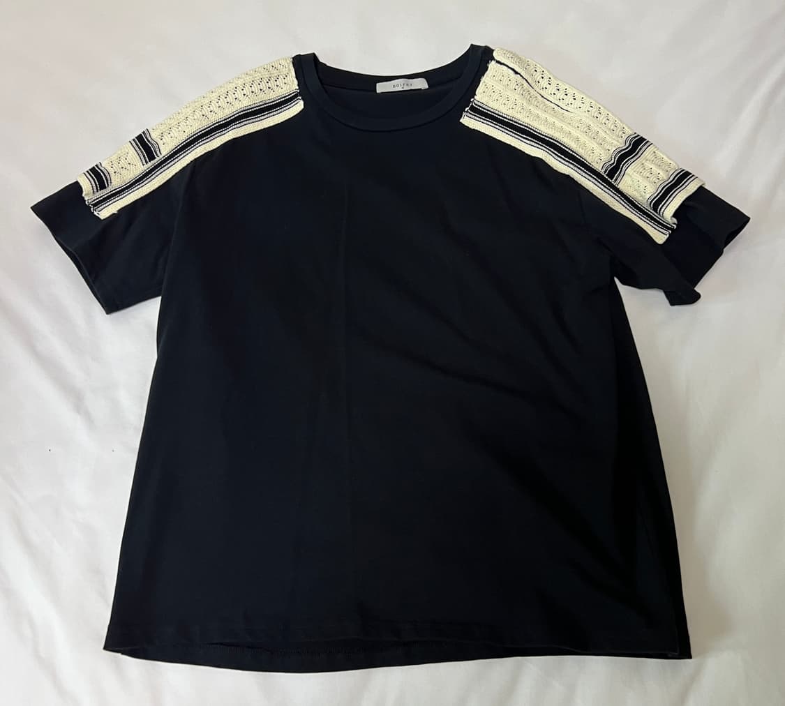 48) 노이어 아플리케 패치 하프 티셔츠 상품이미지2