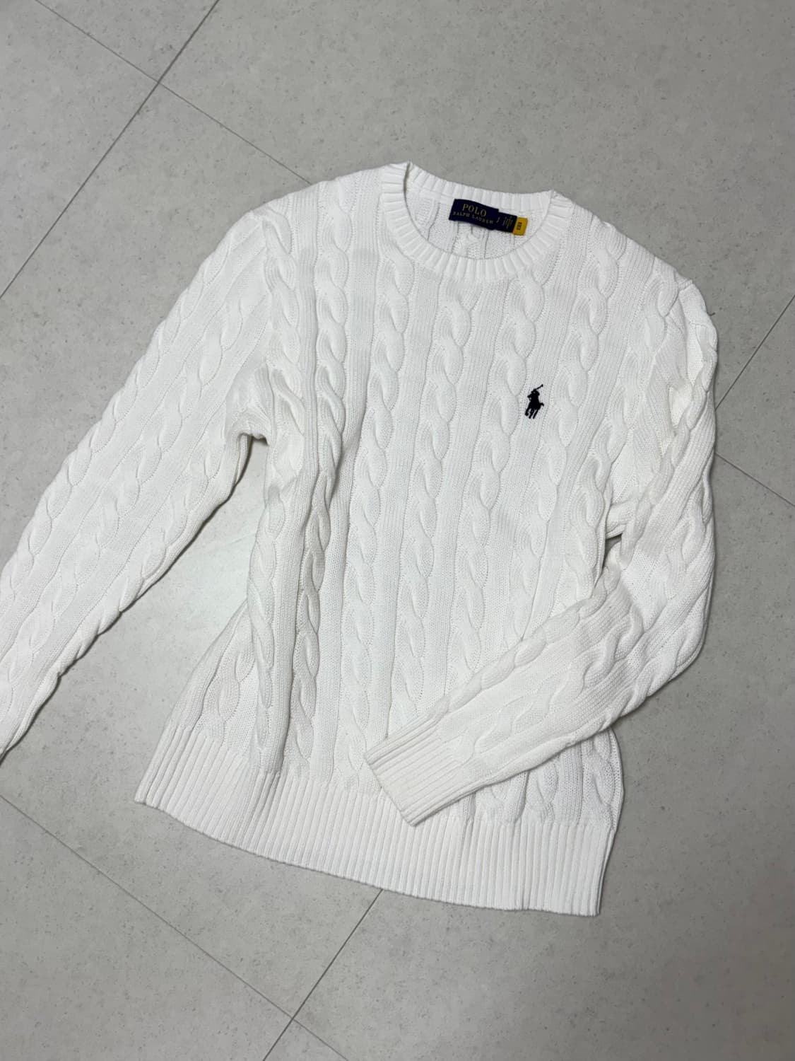 폴로 랄프로렌 케이블 니트 화이트 상품이미지1