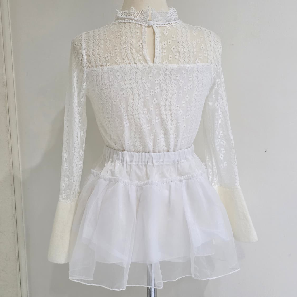 히메갸루 앙고라 시스루 화이트 블라우스 상품이미지3