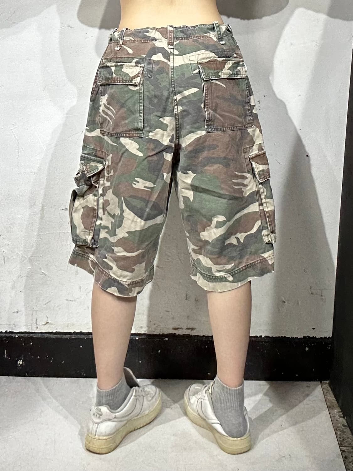 빈티지 calvin 밀리터리 카모 버뮤다 하프 팬츠 카고 반바지 XL 상품이미지3