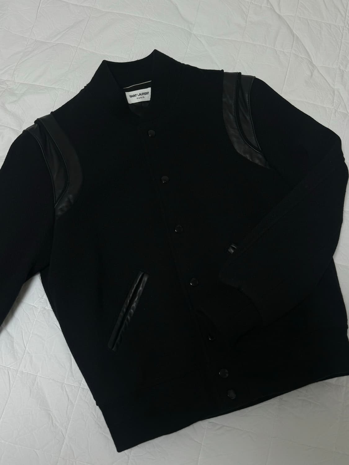 생로랑 테디 자켓 올블랙 상품이미지1