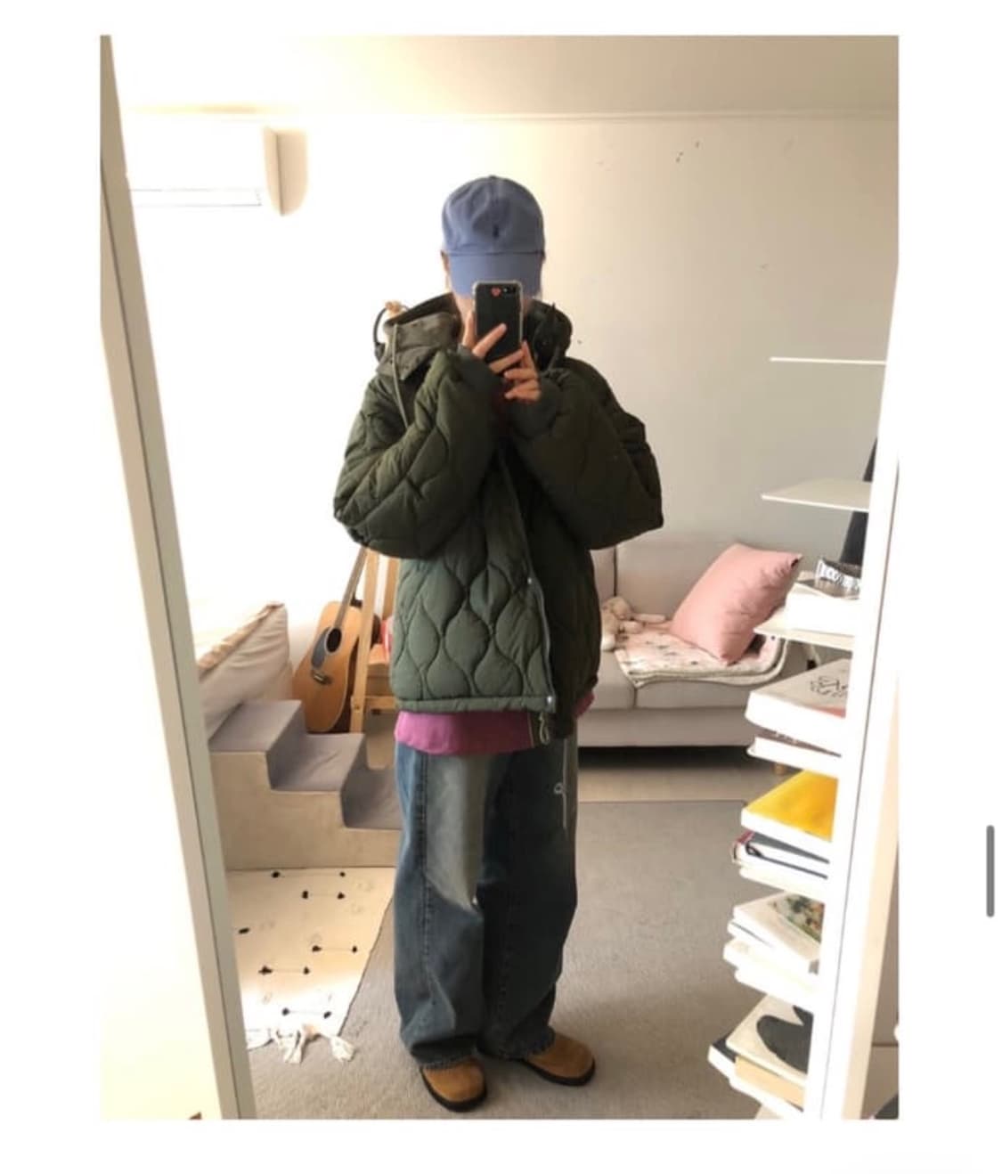 키이라 카키 리버시블 야상 패딩 상품이미지2