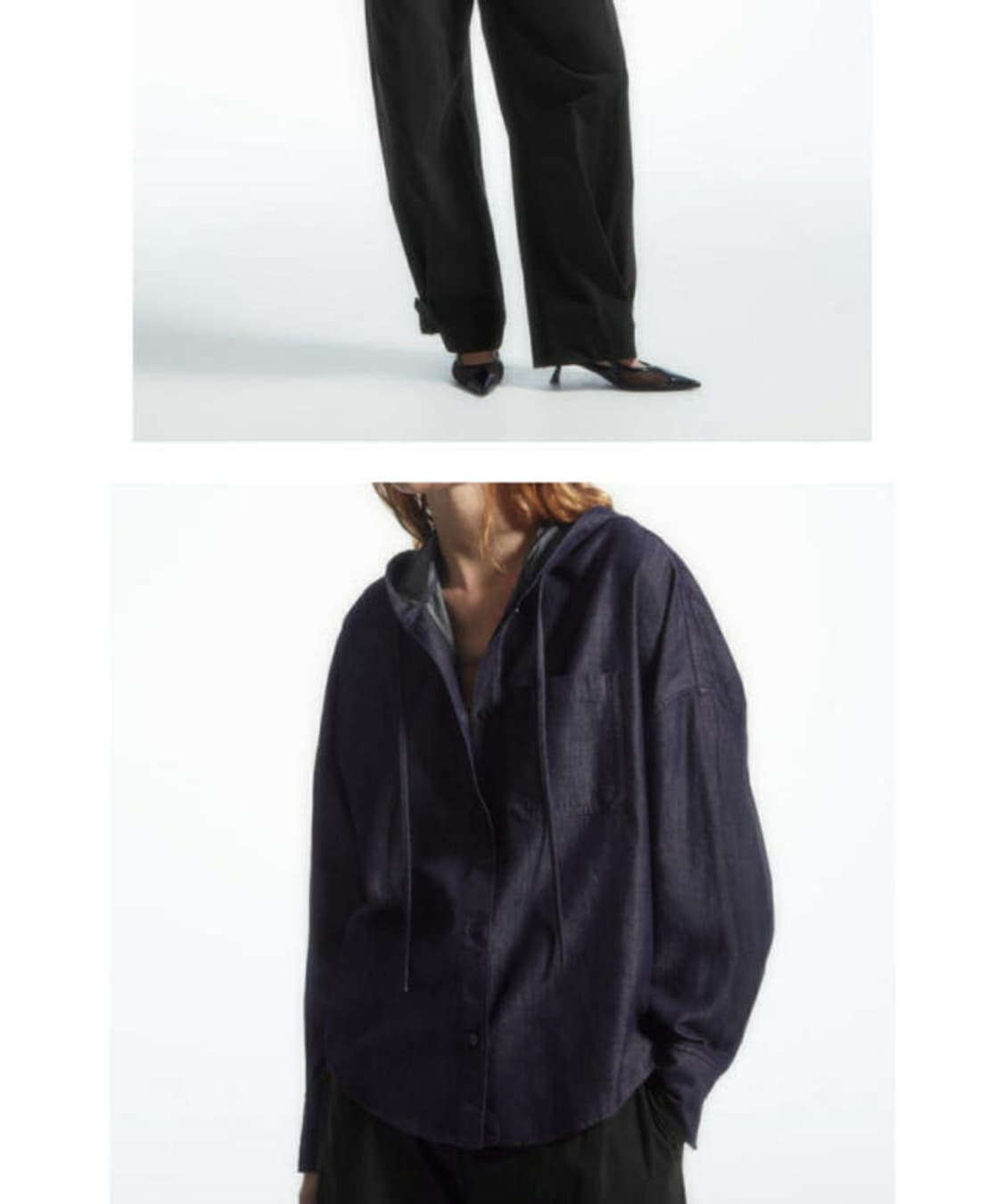 cos 후드 데님 셔츠  상품이미지2